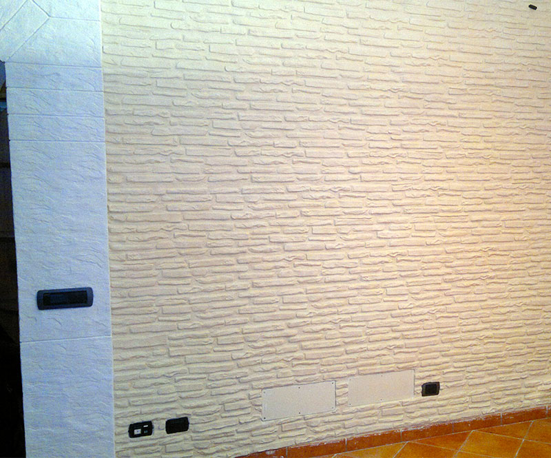 Intonaco mattone romano bianco